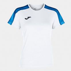 Koszulka do piłki nożnej dla dziewczyn Joma Academy III z krótkim rękawem. Białe t-shirty i topy dla dziewczynek Joma, bez wzorów, bez ramiączek. Za 85.05 zł.