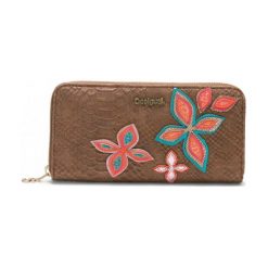 Desigual Portfel Damski Fly Patch Zip Around, Brązowy. Portfele damskie marki Desigual. W wyprzedaży za 189.00 zł.