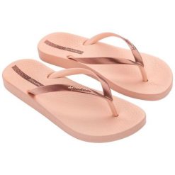 Japonki Ipanema Anat Connect Ii 83648 BE964 różowe. Czerwone klapki damskie bez wzorów, z materiału, bez obcasa. Za 136.37 zł.