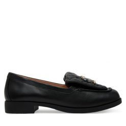 Loafersy LOVE MOSCHINO. Czarne mokasyny damskie Love Moschino. Za 599.99 zł.