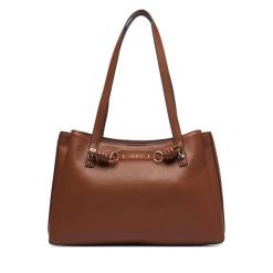 Torebka Guess. Brązowe torebki do ręki damskie Guess, z aplikacjami, klasyczne, bez dodatków. Za 674.99 zł.