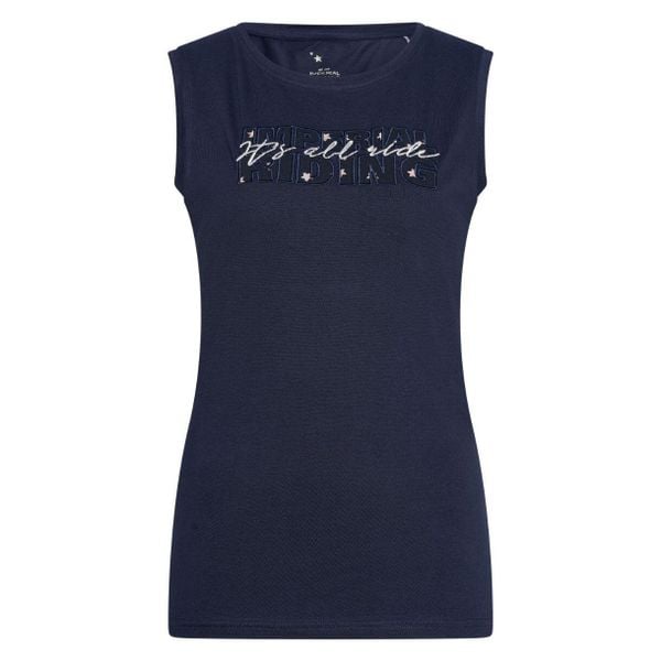 Damski tank top Imperial Riding Smiley Stars. Niebieskie koszule damskie IMPERIAL RIDING, bez wzorów, eleganckie, bez kołnierzyka, bez ramiączek. Za 140.50 zł.