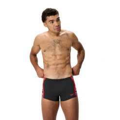 Spodenki kąpielowe męskie Speedo Hyperboom Splice Aquashort. Czarne kąpielówki męskie Speedo, m, bez wzorów, do pływania. Za 161.49 zł.