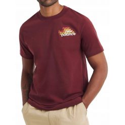 Koszulka na co dzień Męska New Balance Bawełniana Sportowa. Czerwone koszulki sportowe męskie New Balance, m, bez wzorów, z bawełny, bez kołnierzyka, bez ramiączek. Za 129.00 zł.