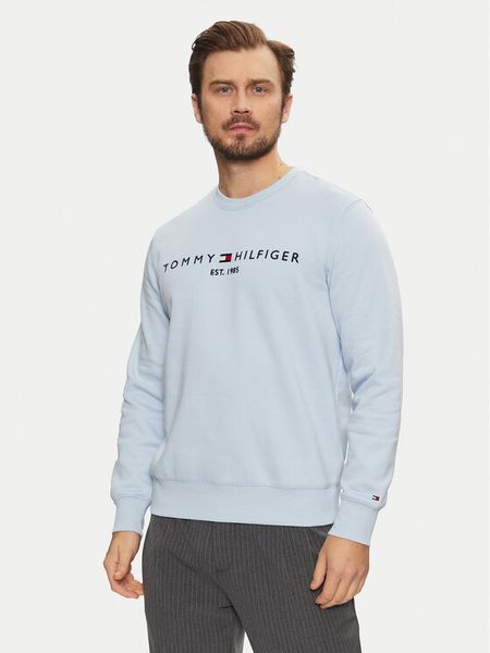 Tommy Hilfiger Bluza Logo MW0MW11596 Błękitny Regular Fit. Niebieskie bluzy męskie Tommy Hilfiger, l, bez wzorów, z syntetyku, bez kaptura. Za 379.99 zł.