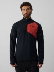 4F Bluza trekkingowa regular bez kaptura męska - czarna XL. Czarne bluzy męskie 4f, l, bez wzorów, z materiału, bez kaptura. Za 199.99 zł.