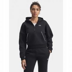 Bluza Damska Under Armour Z Zamkiem Do Połowy Sportowa UA Hoodie. Czarne bluzy damskie Under Armour, bez wzorów, bez kaptura. Za 269.99 zł.