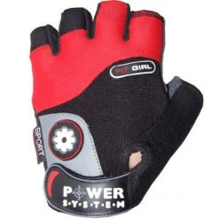 Rękawiczki fitness damskie POWER SYSTEM Fit Girl. Czerwone rękawiczki damskie Power System, bez wzorów, z materiału. Za 50.00 zł.