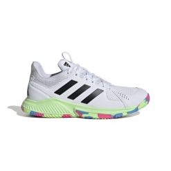 Damskie buty halowe adidas Court Flight. Białe obuwie sportowe damskie Adidas, bez wzorów, z materiału, do piłki ręcznej. Za 314.00 zł.