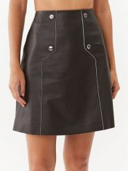 Boss Spódnica skórzana Seminta 50495166 Czarny Regular Fit. Czarne spódnice damskie Boss, bez wzorów, ze skóry. Za 1,749.00 zł.