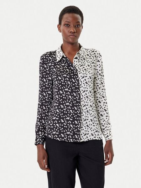 French Connection Koszula 72ZCR Czarny Regular Fit. Czarne bluzki damskie French Connection, bez wzorów, z syntetyku, bez kołnierzyka, bez ramiączek. Za 239.99 zł.