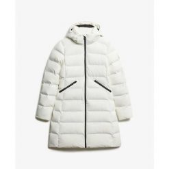 Damska kurtka puchowa Superdry. Białe kurtki damskie Superdry., na zimę, bez wzorów, z puchu, bez kaptura. Za 702.00 zł.