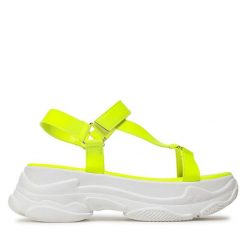 Sandały Jenny Fairy. Zielone sandały damskie Jenny Fairy, bez wzorów, bez obcasa, na płaskiej podeszwie, bez zapięcia. Za 179.99 zł.