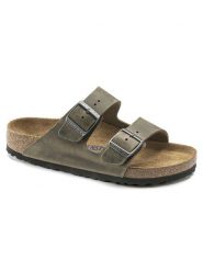 Birkenstock Klapki Arizona Sfb 1019377 Khaki. Brązowe klapki damskie Birkenstock, bez wzorów, ze skóry, bez obcasa. Za 479.99 zł.