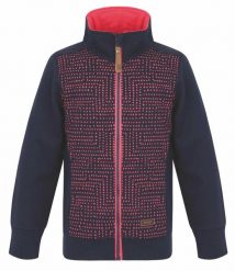 Bluza dziewczęca Loap Difena 100% bawełna z zamkiem i 2 kieszeniami. Niebieskie bluzy dla dziewczynek LAP, bez wzorów, z bawełny, bez ramiączek, bez kaptura. Za 144.99 zł.