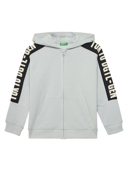 United Colors Of Benetton Bluza 3J68C504R Szary Regular Fit. Szare bluzy dla chłopców United Colors Of Benetton, bez wzorów, z bawełny, bez ramiączek, bez kaptura. Za 89.99 zł.