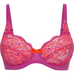 Biustonosz bonprix fuksja-pomarańczowy. Czerwone biustonosze bonprix, w koronkowe wzory, z koronki. Za 32.99 zł.