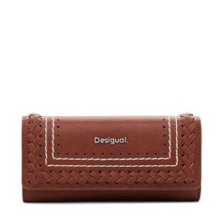 Portfel Desigual. Brązowe portfele damskie Desigual, bez wzorów. Za 159.99 zł.