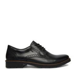 Półbuty Rieker. Czarne eleganckie półbuty Rieker, wizytowe, bez zapięcia. Za 399.99 zł.
