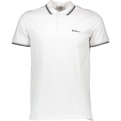 Koszulka polo w kolorze białym. Białe koszulki polo męskie Ben Sherman, z haftami, z bawełny. W wyprzedaży za 108.95 zł.