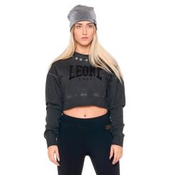 Bluza na co dzień na siłownię. Białe bluzy damskie LEONE 1947 APPAREL, bez wzorów, z bawełny, bez kaptura. W wyprzedaży za 164.19 zł.