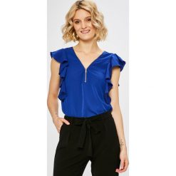 Morgan - Top. Niebieskie t-shirty damskie Morgan, bez wzorów, z poliesteru, casualowe, bez kołnierzyka. W wyprzedaży za 79.90 zł.