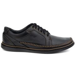 Olivier Buty Męskie Skórzane Casual Model 313GT czarne. Czarne półbuty na co dzień męskie ze skóry, casualowe, bez zapięcia. Za 351.82 zł.
