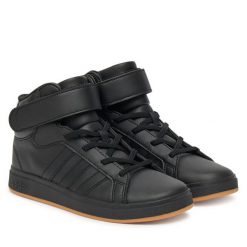 Sneakersy adidas. Czarne trampki i tenisówki chłopięce Adidas, bez wzorów, bez zapięcia. Za 189.99 zł.