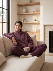 Bluza polarowa half-zip - fioletowy. Fioletowe bluzy damskie Sinsay, l, bez wzorów, z polaru, bez kaptura. Za 59.99 zł.