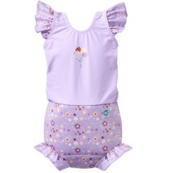 Strój kąpielowy dziecięcy z pieluszką Splash About Happy Nappy Frills. Czerwone stroje kąpielowe dla dziewczynek SPLASH ABOUT, bez wzorów, z elastanu. Za 129.99 zł.