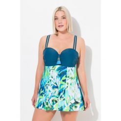 Damska Sukienka Kąpielowa miękkie miseczki ramiączka z regulacją. Niebieskie kostiumy jednoczęściowe damskie Ulla Popken, plus size, bez wzorów, z elastanu, sportowe, plus size. Za 343.99 zł.