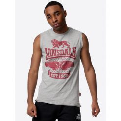 Klasyczny tank top Lonsdale Cleator. Szare t-shirty męskie Lonsdale, bez wzorów, klasyczne, bez kołnierzyka. Za 137.00 zł.