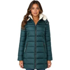 Damska turystyczna parka GEOGRAPHICAL NORWAY CARENNE DGREEN DB LADY 0116. Zielone parki damskie Geographical Norway, na zimę, uniwersalny, z aplikacjami, z materiału, sportowe, bez kaptura. Za 249.00 zł.