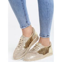 Złote Espadryle Teres. Żółte espadryle damskie Born2be, z materiału. Za 39.99 zł.