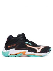 Mizuno Buty halowe Wave Lightning Z8 Mid V1GA2405 Czarny. Czarne buty sportowe męskie Mizuno, ze skóry, bez zapięcia. Za 489.99 zł.