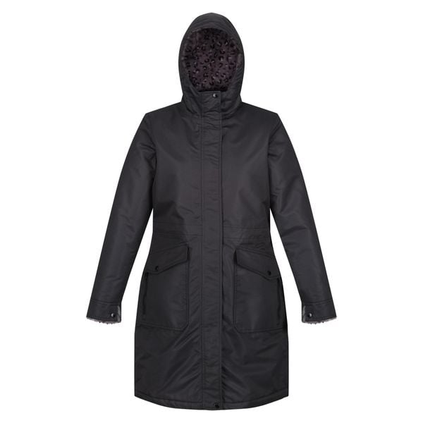 Damska Kurtka Parka Ocieplana Przeciwdeszczowa Romine. Czarne kurtki damskie Regatta, xs, bez wzorów, sportowe, bez kaptura. Za 265.99 zł.