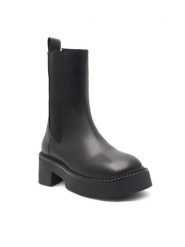 Gino Rossi Sztyblety PESARO-24740 Czarny. Czarne botki damskie Gino Rossi, ze skóry, bez obcasa, na słupku, bez zapięcia. Za 429.99 zł.