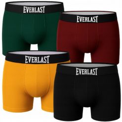Bokserki dla mężczyzn Everlast 4-pak. Brązowe bokserki męskie Everlast, m, bez wzorów, z bawełny. Za 69.99 zł.
