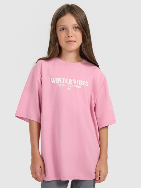 4F T-shirt regular z nadrukiem dziewczęcy - różowy 122/128 (6-8 lat). Czerwone t-shirty i topy dla dziewczynek 4f, bez wzorów, z bawełny, bez ramiączek. Za 49.99 zł.