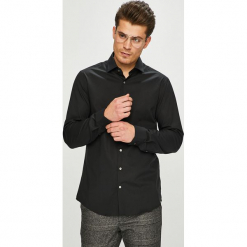 Calvin Klein - Koszula. Czarne koszule męskie Calvin Klein, z bawełny, z klasycznym kołnierzykiem, z długim rękawem. Za 299.90 zł.