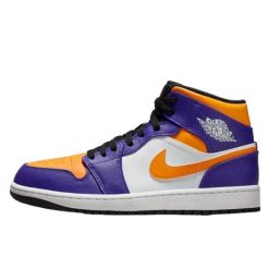 Buty do chodzenia męskie Nike Air Jordan 1 los angeles lakers. Fioletowe buty sportowe męskie Jordan, z materiału, bez zapięcia, trekkingowe, Nike Air Jordan. W wyprzedaży za 1,030.60 zł.