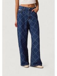 Calvin Klein Jeans Jeansy LOW RISE BAGGY CK AT Niebieski Baggy Fit. Niebieskie jeansy damskie Calvin Klein Jeans. Za 649.99 zł.