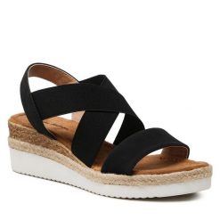 Espadryle Clara Barson. Czarne klapki damskie Clara Barson, bez wzorów, bez obcasa, bez zapięcia. Za 119.99 zł.