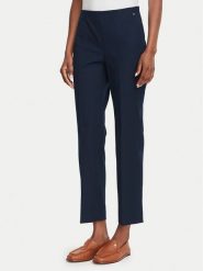 Tommy Hilfiger Spodnie materiałowe WW0WW51745 Granatowy Slim Fit. Niebieskie spodnie materiałowe damskie Tommy Hilfiger, bez wzorów, z bawełny. Za 489.99 zł.