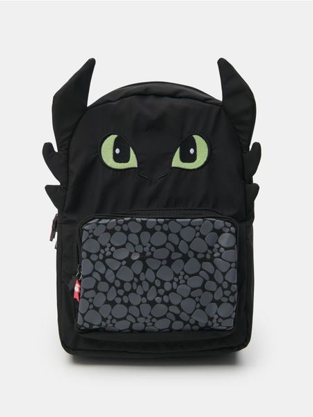 Plecak z elementami 3D How to train Your Dragon - czarny. Czarne torby i plecaki dziecięce Sinsay, małe. W wyprzedaży za 15.99 zł.