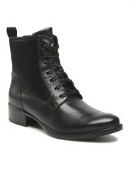 Lasocki Trzewiki WB-ELARA-AW22-21 Czarny. Czarne botki damskie Lasocki, ze skóry, bez obcasa, na płaskiej podeszwie, bez zapięcia. Za 269.99 zł.