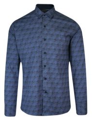 Koszula Granatowa w Kółka, Koła, Geometryczny Wzór, Męska Długi Rękaw, Slim Fit, Taliowana -TO-ON. Niebieskie koszule męskie TO-ON, m, bez wzorów, z bawełny, biznesowe, bez kołnierzyka, bez ramiączek. Za 109.00 zł.