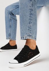 Czarne Ażurowe Trampki z Cholewką Przed Kostkę Iilira. Czarne trampki i tenisówki damskie Born2be, z aplikacjami, boho, przed kostkę, bez zapięcia. Za 44.99 zł.