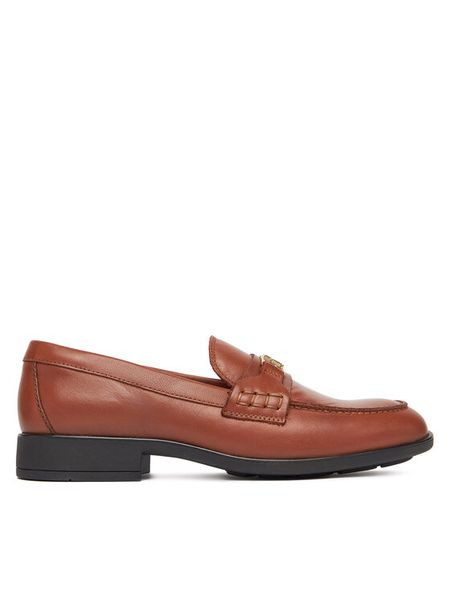 Tommy Hilfiger Loafersy Th Logo Leather Loafer FW0FW08705 Brązowy. Brązowe mokasyny damskie Tommy Hilfiger, ze skóry. Za 339.99 zł.