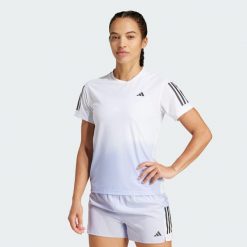 Koszulka Own the Run CLIMACOOL Colorblock. Białe koszulki sportowe damskie Adidas, xs, bez wzorów, sportowe, bez kołnierzyka. W wyprzedaży za 107.40 zł.